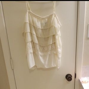 AEO Cream White Delicate Top